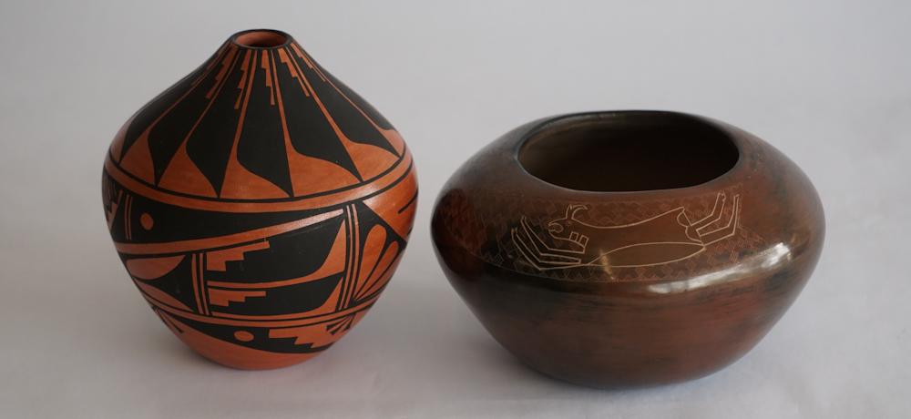 Vintage Western Native American Pottery Vessels (1 of 2)