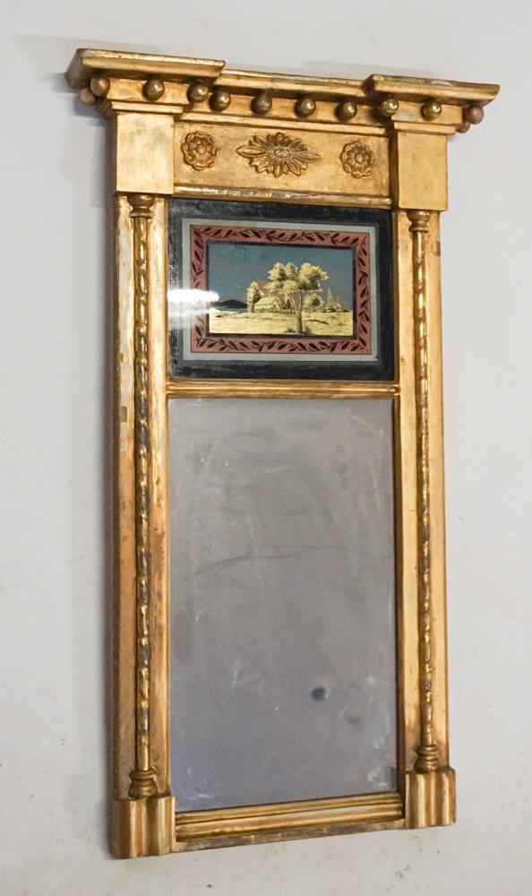 Federal Gilt & Reverse Painted Looking Glass (1 of 2)