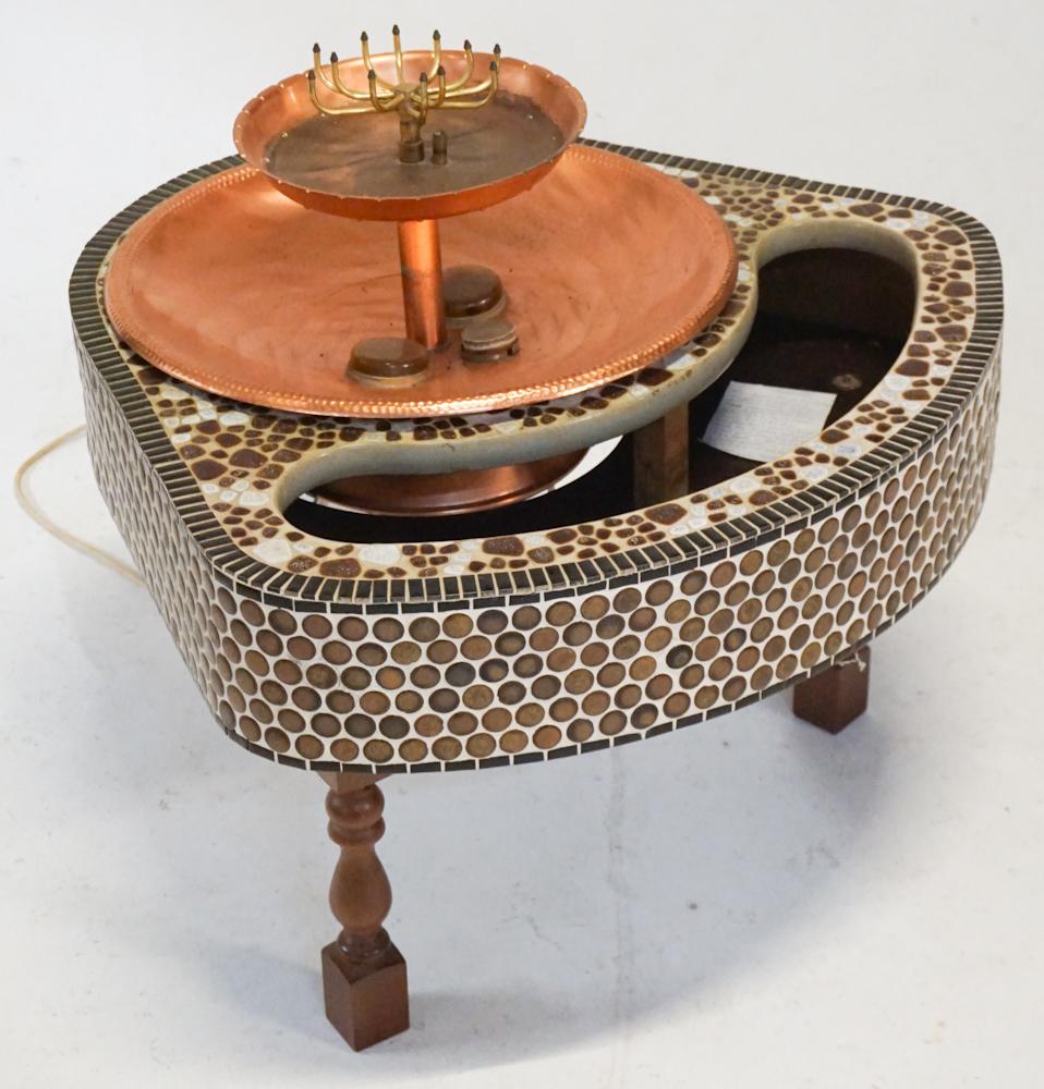 Mid Century Copper & Tile Garden Fountain (1 of 3)
