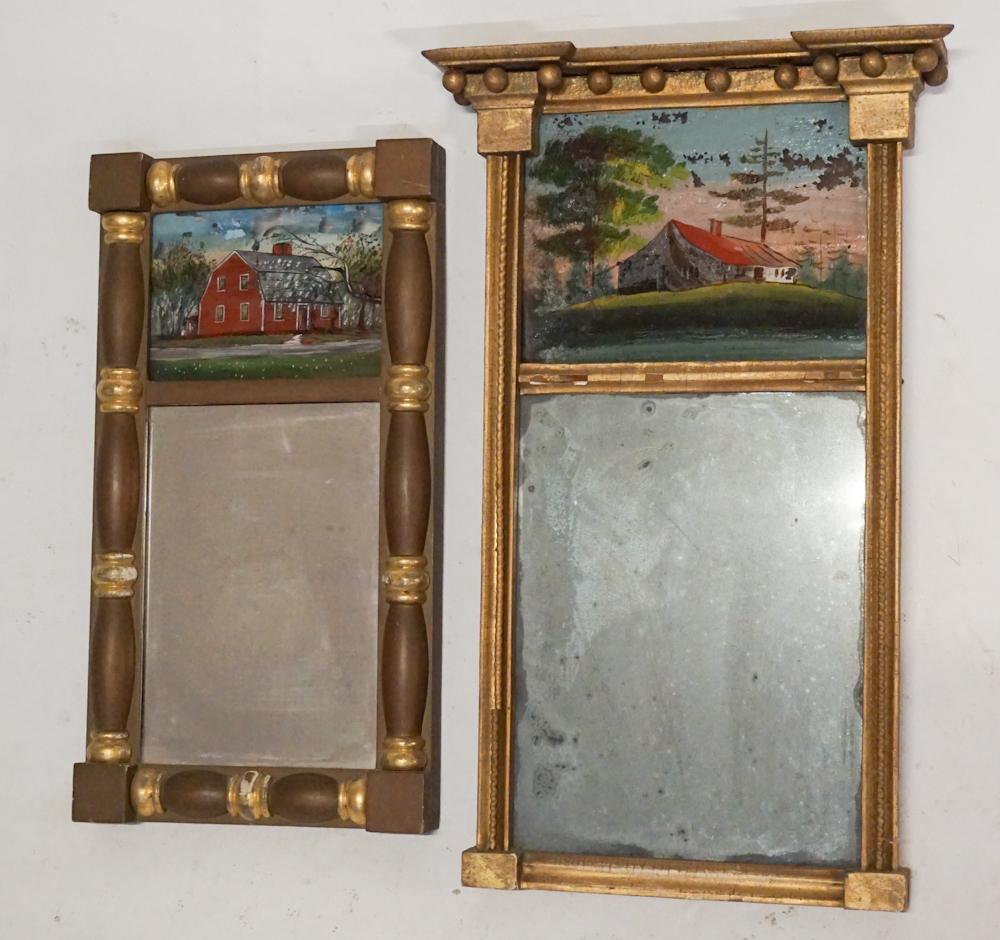 Two Classical Gilt & Reverse Painted Mirrors (1 of 1)