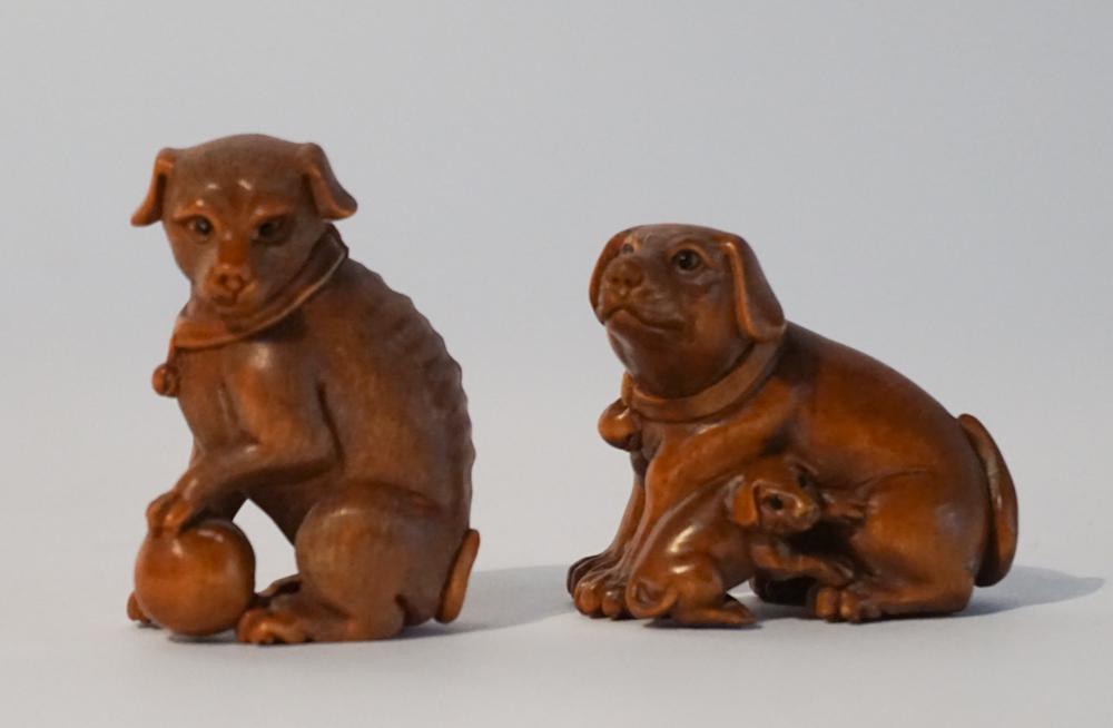 Two Antique Japanese Carved Hardwood Netsukes (1 of 3)