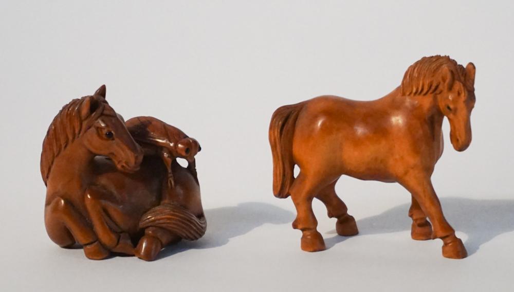 Two Antique Japanese Carved Hardwood Netsukes (1 of 4)