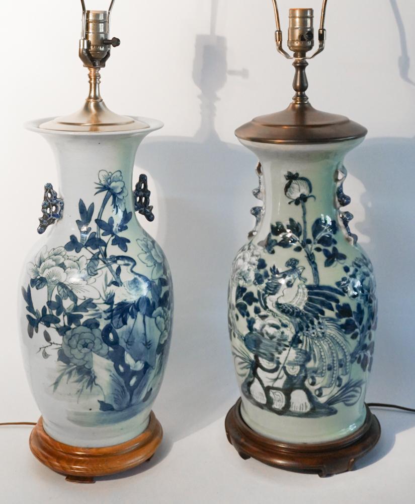 Chinese Blue & White Celadon Porcelain Vases (1 of 3)