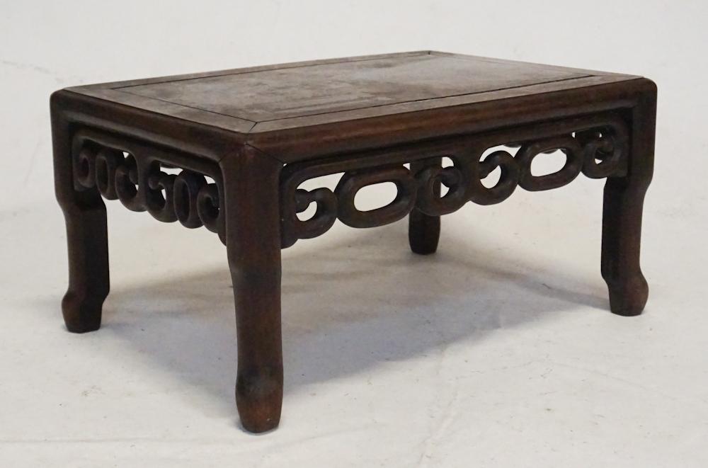 Antique Chinese Carved Hardwood Low Side Table (1 of 3)