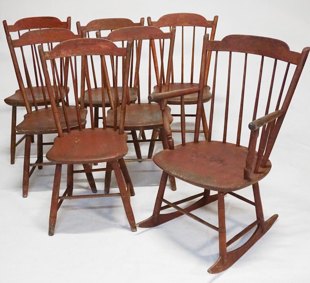 Set American Sheraton Windsor Painted Chairs (1 of 1)