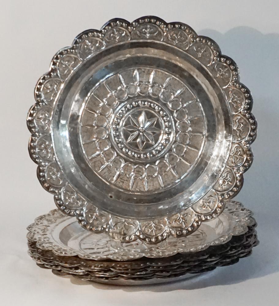 Set Peruvian Silver Plate Serving Dish Chargers (1 of 1)