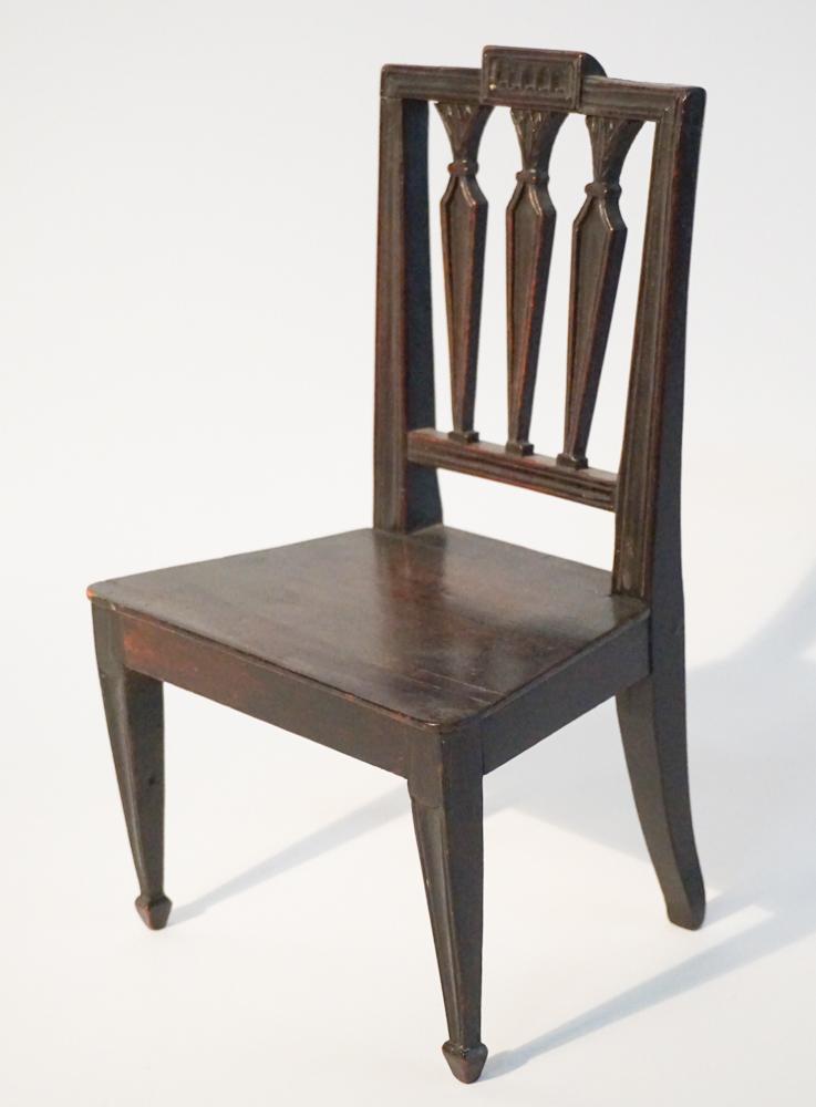 Antique Hepplewhite Mahogany Miniature Side Chair (1 of 2)