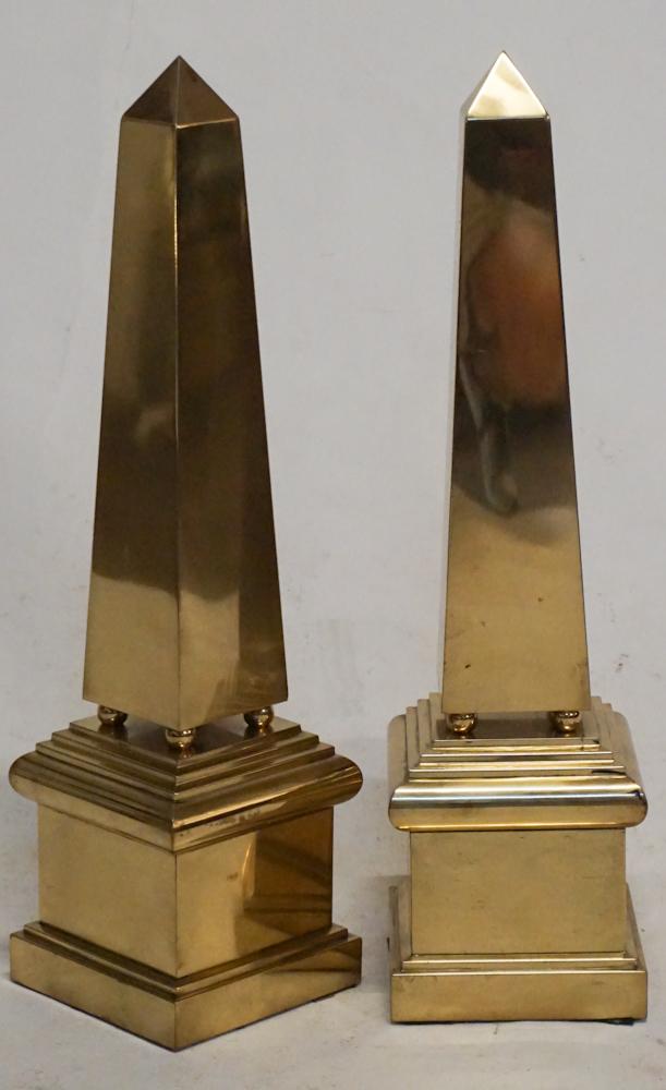 Mid Century Deco Polished Brass Obelisk (1 of 1)
