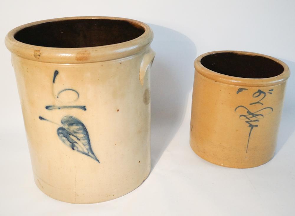 Two Antique American Stoneware Storage Jars (1 of 2)