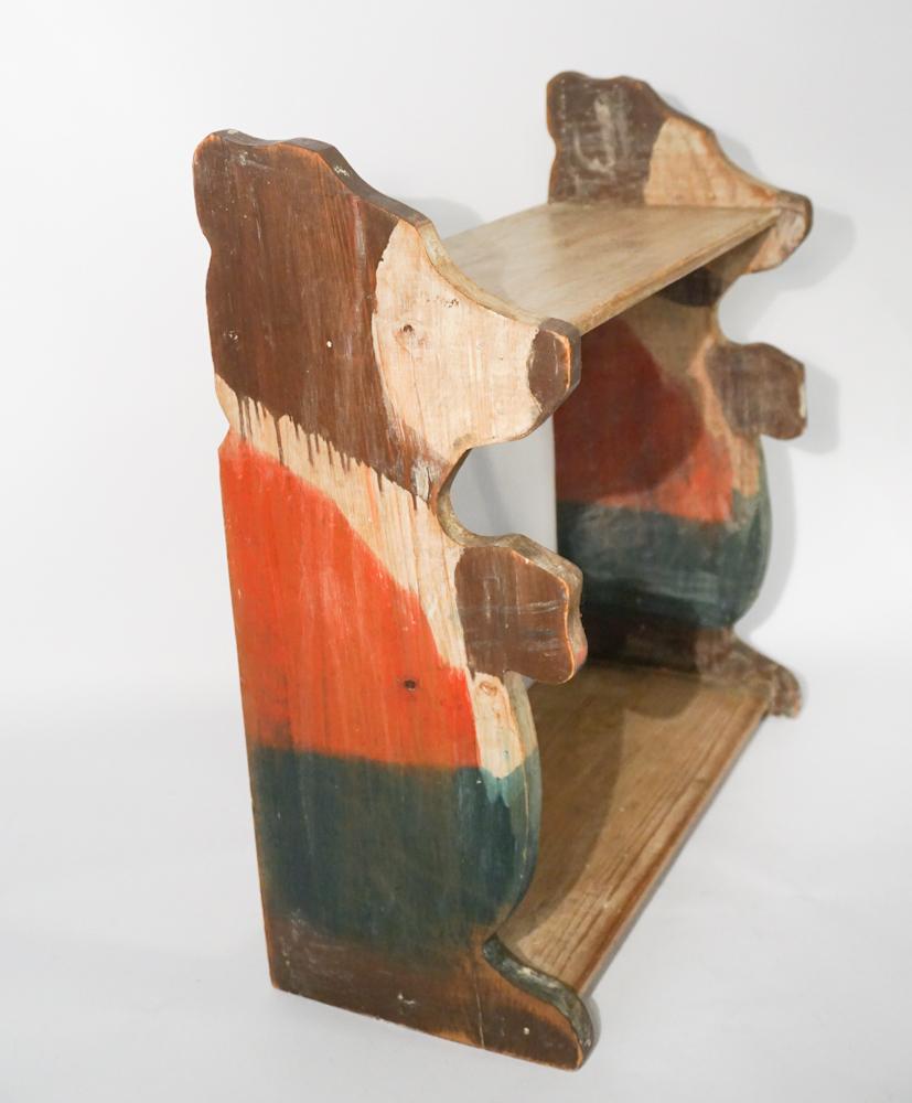 Antique Painted Folk Art Wall Shelf (1 of 3)