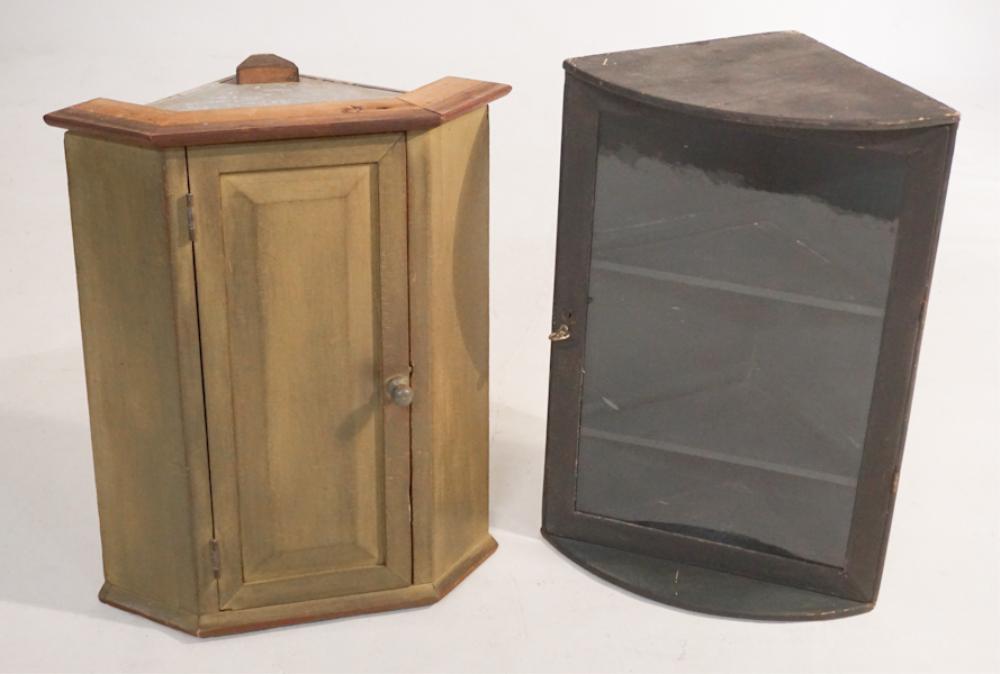 Two Country Federal Hanging Corner Cabinets (1 of 3)