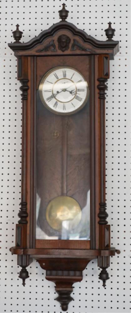 Antique German Mahogany Wall Regulator Clock (1 of 3)