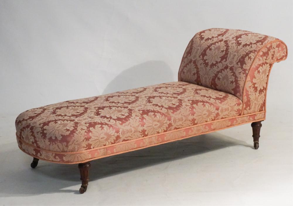 Antique Upholstered & Carved Chaise Lounge (1 of 2)
