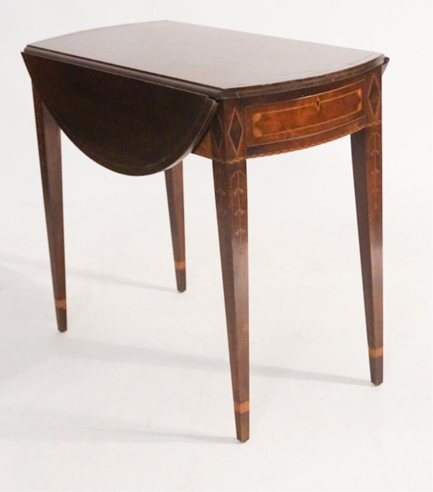Federal Style Mahogany Pembroke Table Signed (1 of 5)