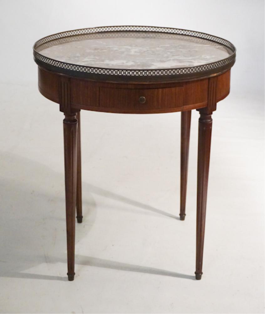Edwardian Mahogany & Marble Top Side Table Signed (1 of 5)