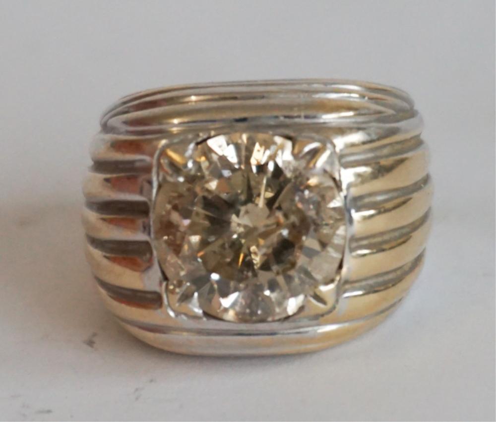 14k White Gold & 7.50 Ctw Diamond Gentleman's Ring (1 of 4)