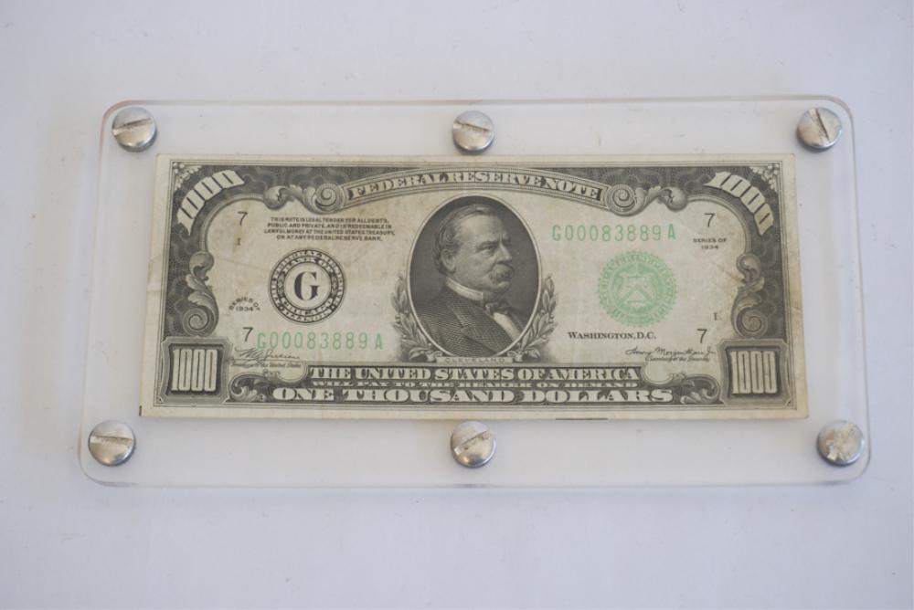 Rare 1934 1000 Dollar United States Bill (1 of 2)