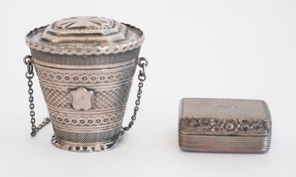 Two Antique English Silver Small Boxes (1 of 4)