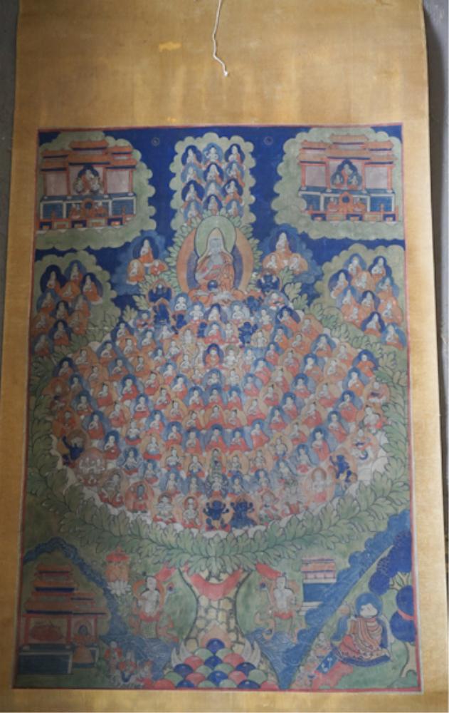 Antique Chinese Watercolor Hand Painted Scroll (1 of 5)