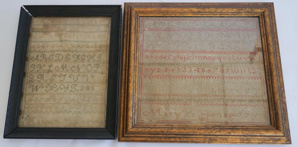 Two Antique American Girlhood Needlework Samplers (1 of 4)