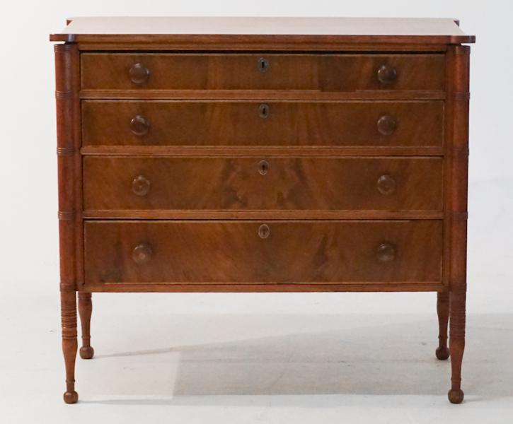 American Federal Figured Mahogany Chest (1 of 4)