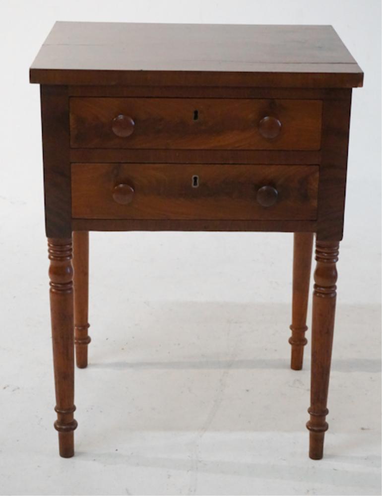American Federal Mahogany Two Drawer Side Table (1 of 2)
