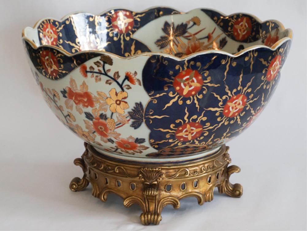 English Oil Imari Style Ironstone Center Bowl (1 of 3)