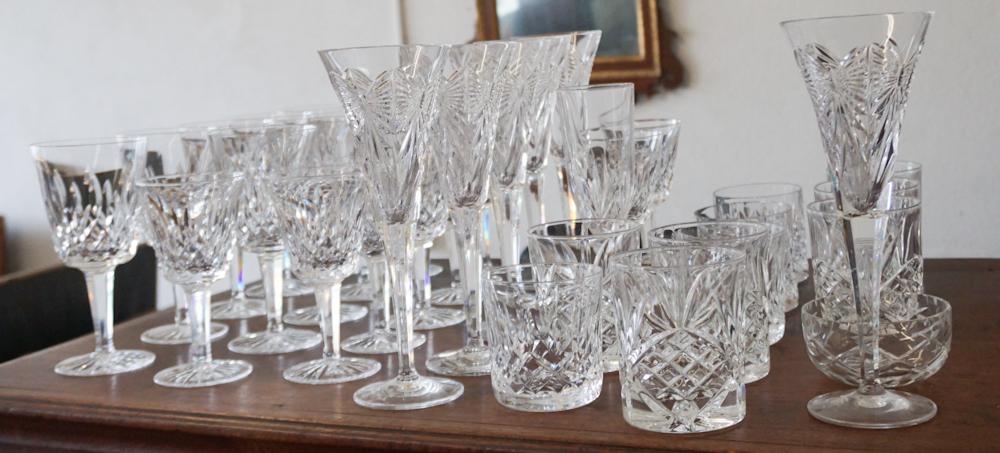 Large Set Waterford Crystal Stems & Glasses (1 of 2)