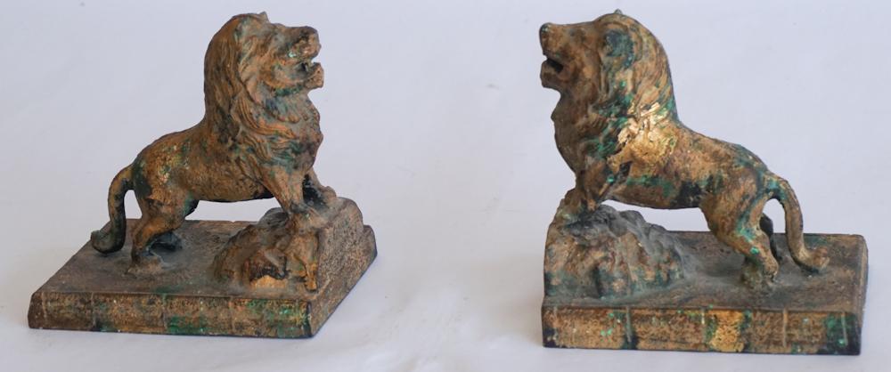 Pair British Cast & Gilt Iron Bookends (1 of 2)