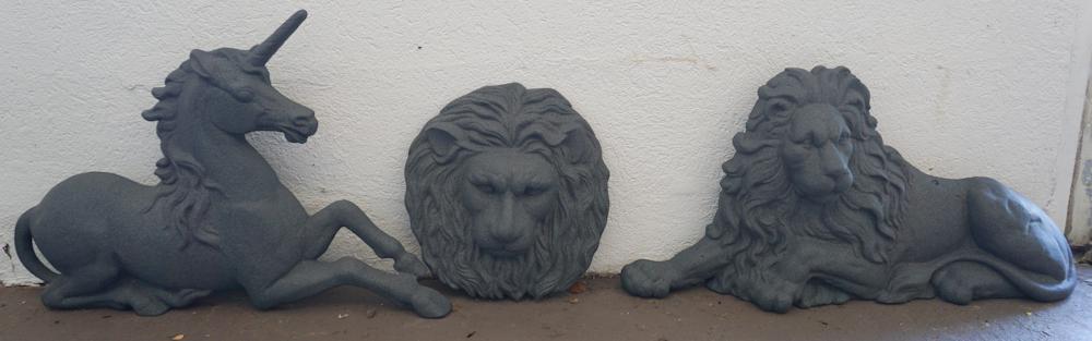 Set Antique Cast Iron Garden or Fireplace Fixtures (1 of 4)