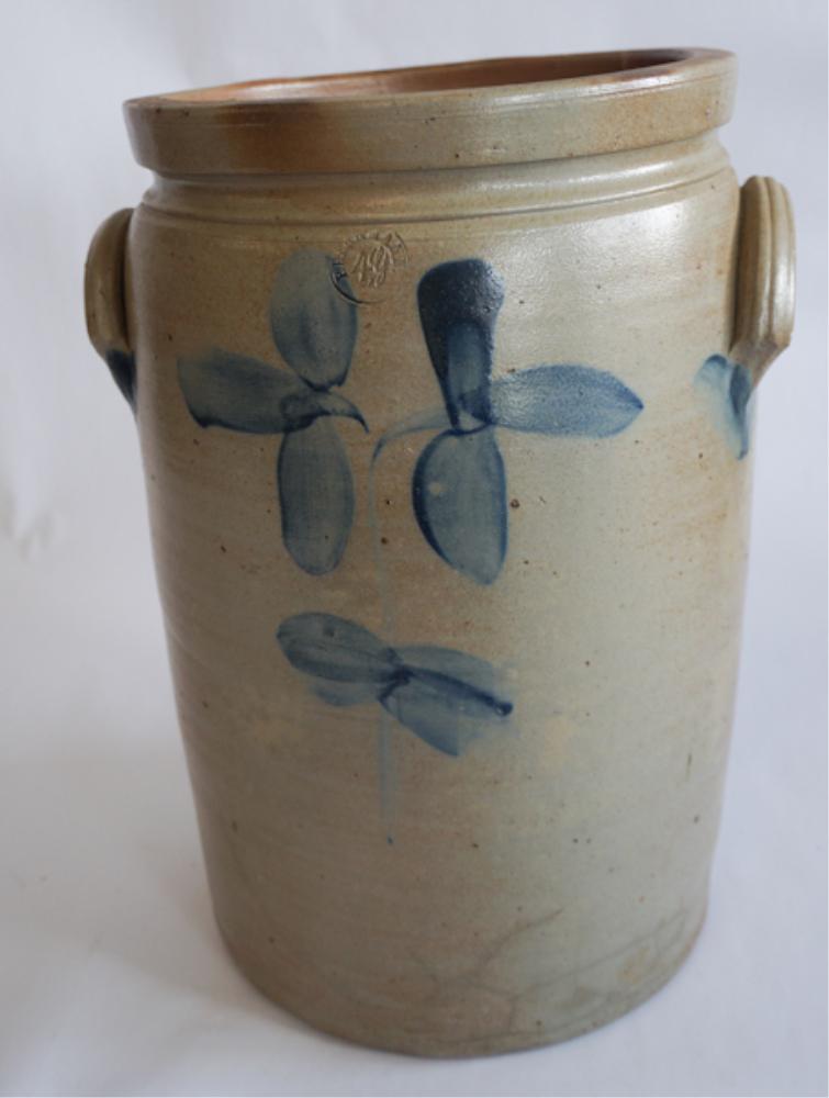 Southern Decorated Stoneware Signed Storage Jar (1 of 4)
