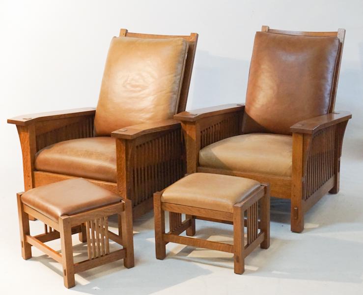 Fine Stickley Arts & Crafts Style Arm Chairs (1 of 4)