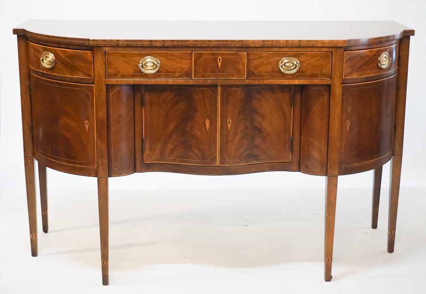 Federal Style Inlaid Mahogany Serpentine Sideboard (1 of 4)