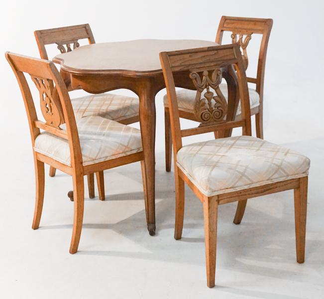 French Provincial Walnut Table & Dining Chairs (1 of 3)