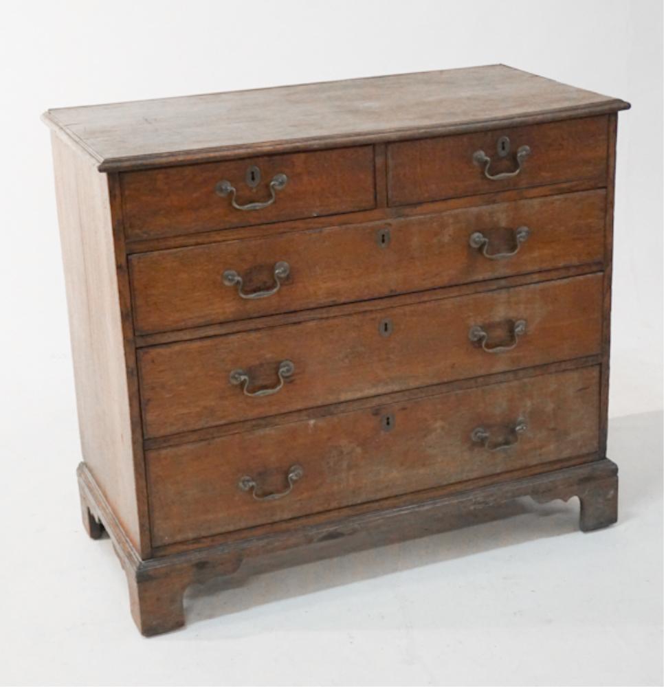 British George III Oak Chest of Drawers (1 of 4)
