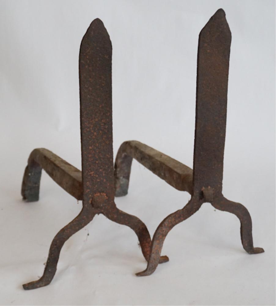 Good Pair Antique Southern Backcountry Andirons (1 of 1)