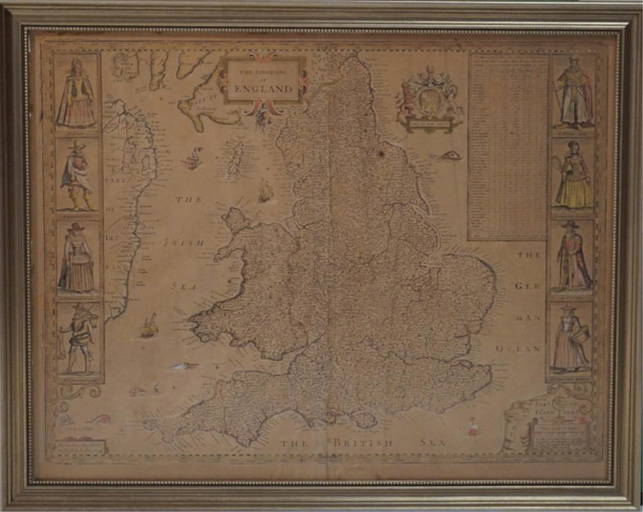 1646 Map Of The Kingdom Of England Hand Colored
