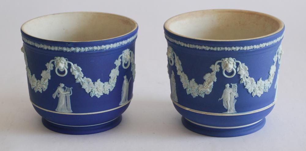 Pair Wedgwood Porcelain Jasperware Planters (1 of 5)