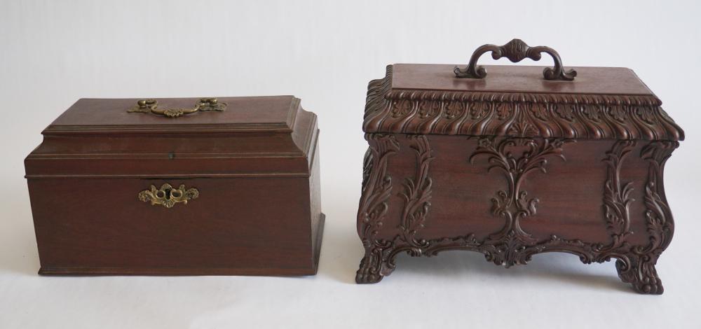 Two Fine English Mahogany Tea Caddies (1 of 5)