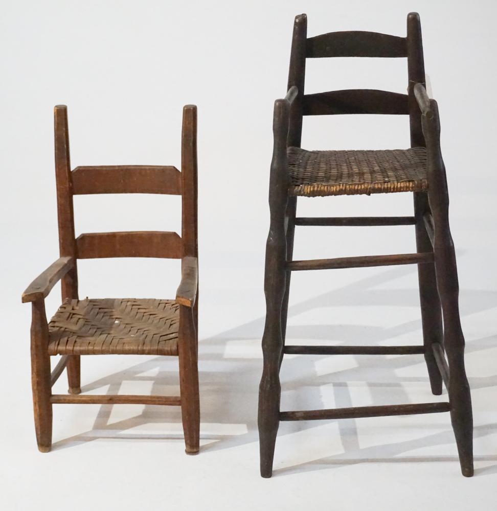 Two Striking Antique Backcountry Youth Chairs (1 of 2)