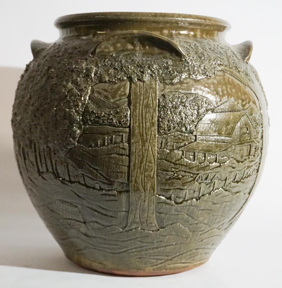 Southern Stoneware Four Handled Storage Jar (1 of 6)