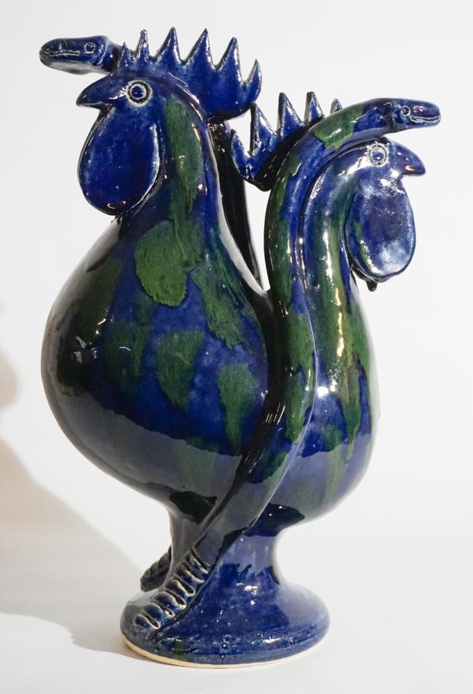 Monumental Southern Stoneware Rooster & Snake (1 of 4)