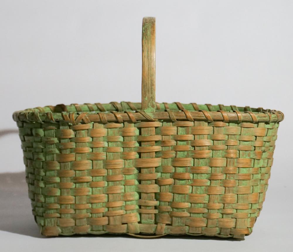 Antique American Paint Decorated Split Wood Basket (1 of 4)