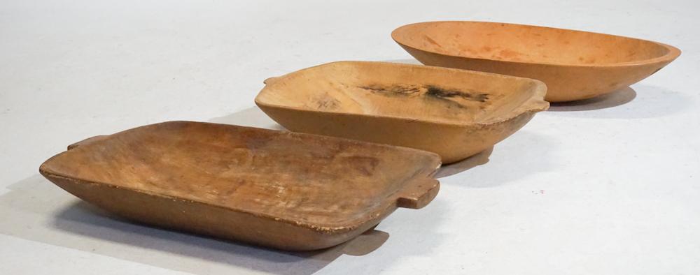 Collection Three Antique American Dough Bowls (1 of 2)