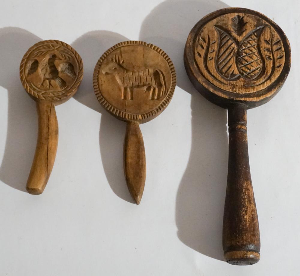 Antique Carved Lollipop Handle Wood Butter Molds (1 of 2)