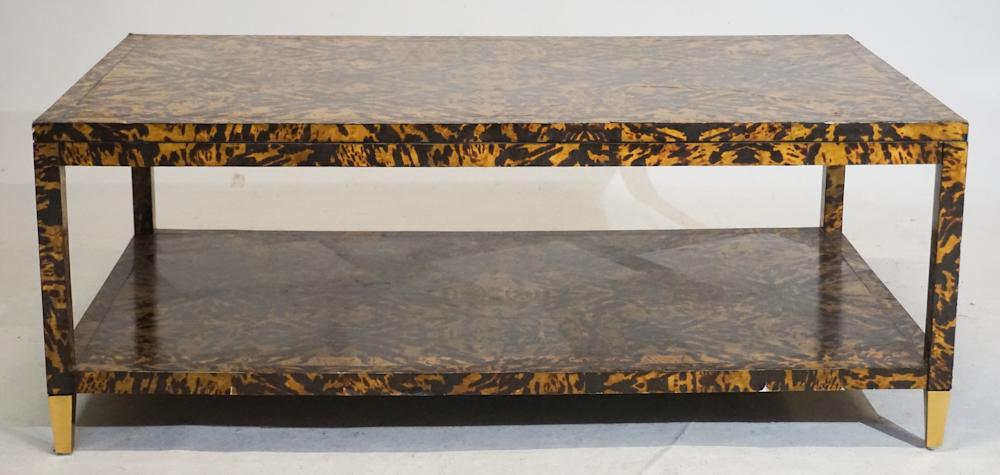 Charming Art Deco Faux Tortoise Shell Coffee Table (1 of 4)