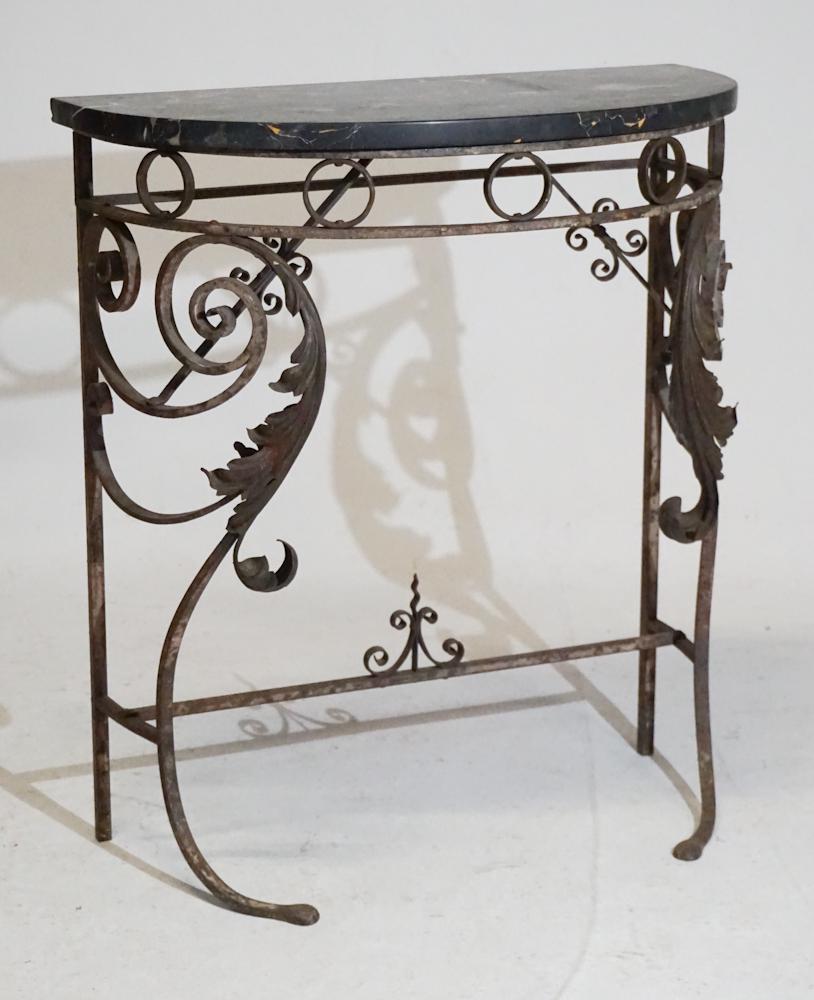 Fine Marble Top & Iron Rococo Style Console Table (1 of 5)