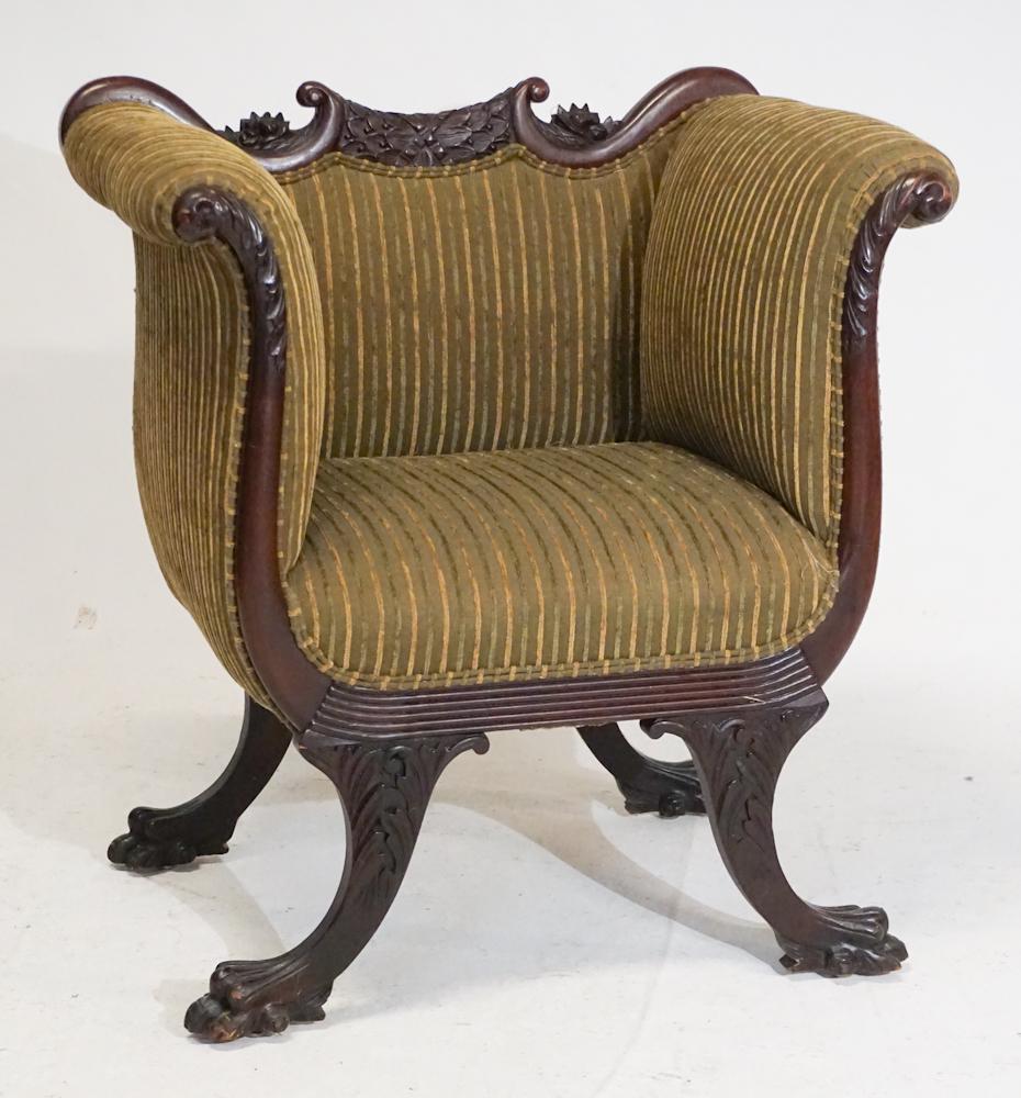 Classical Style Carved Mahogany Armchair (1 of 5)