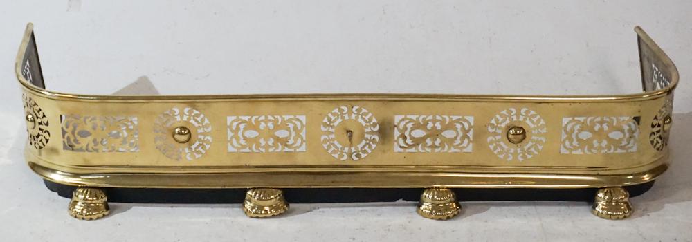 Fine British Regency Polished Brass Fire Fender (1 of 2)