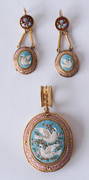 Antique Italian Yellow Gold Micro Mosaic Jewelry Suite (1 of 2)